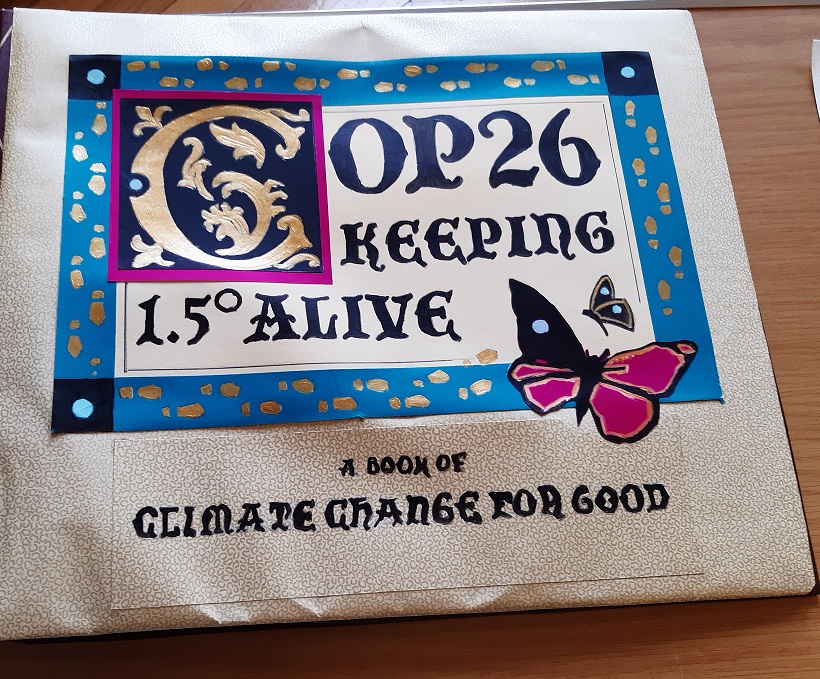 I was asked to do a page of a book titled 'COP26 Keeping 1.5° Alive focused on climate change. Featuring colourful graphics and a butterfly illustration,